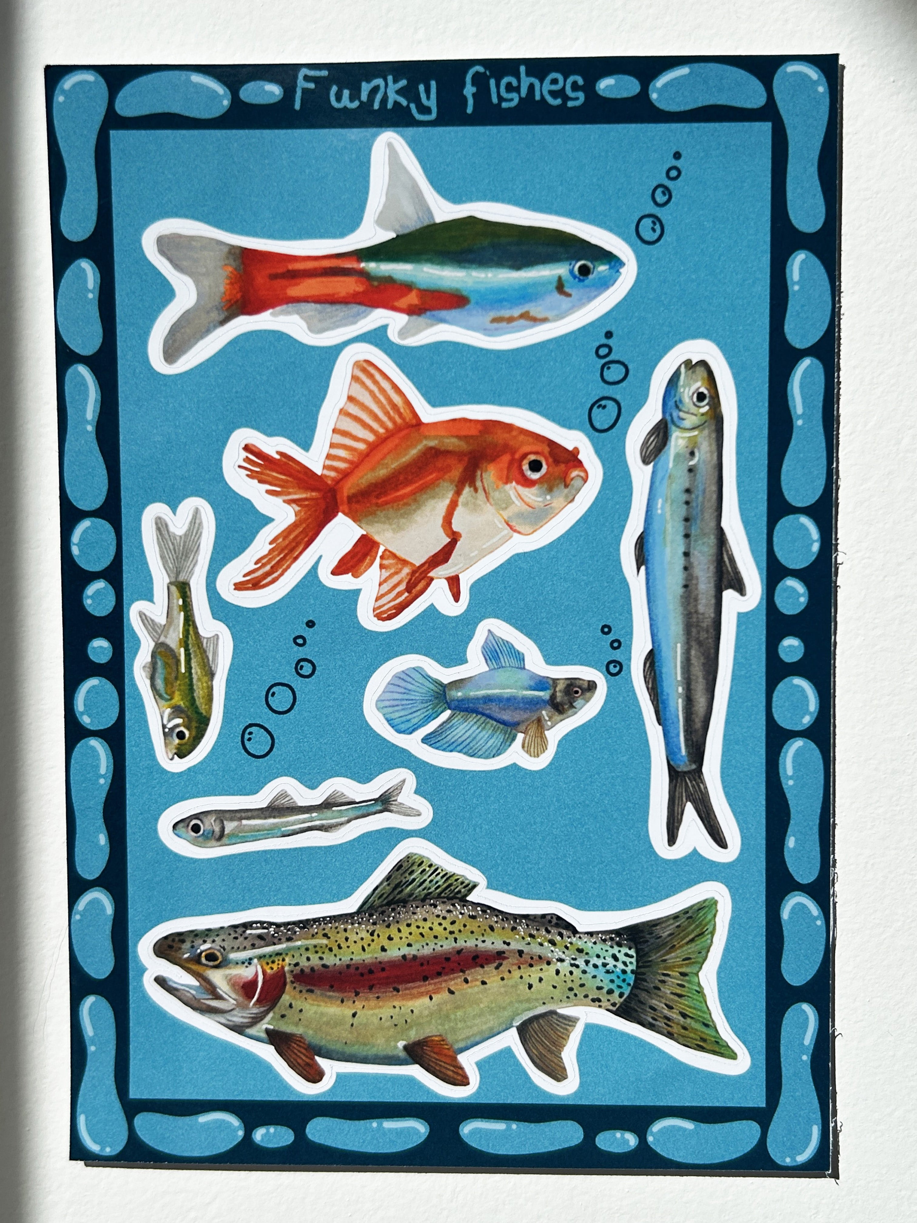 Funky fishes - Planche de stickers