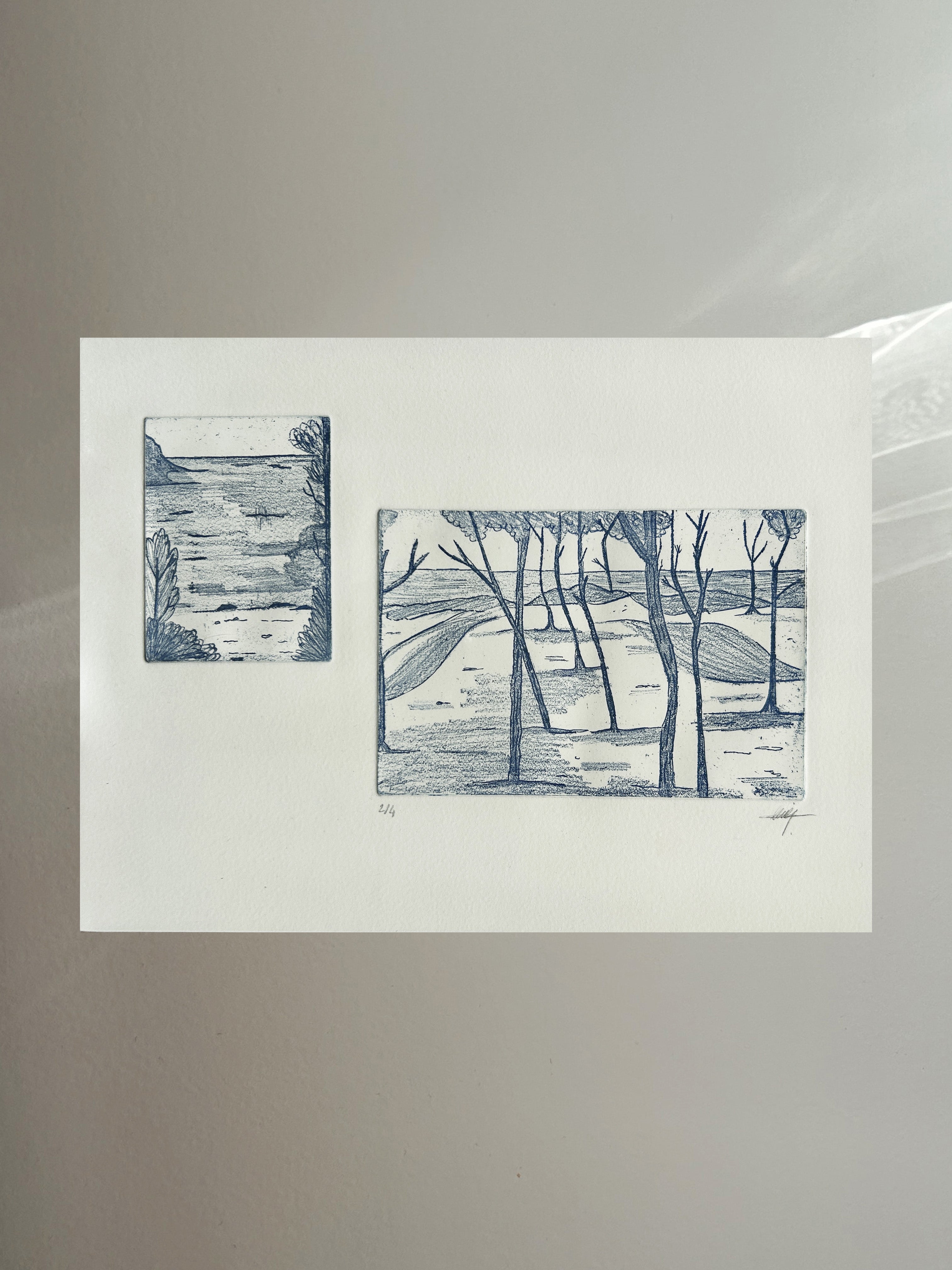 La pinède - Gravure