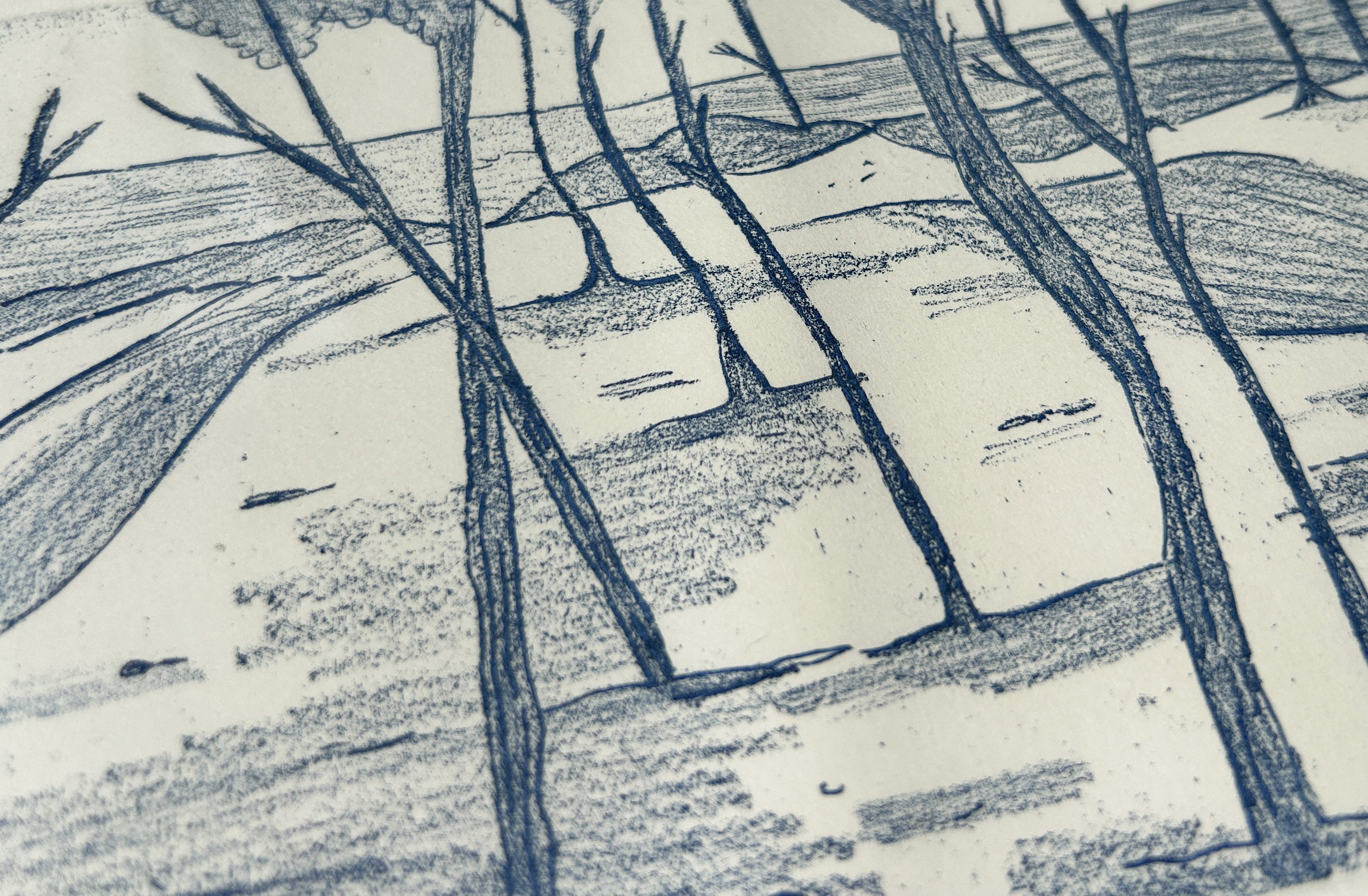 La pinède - Gravure