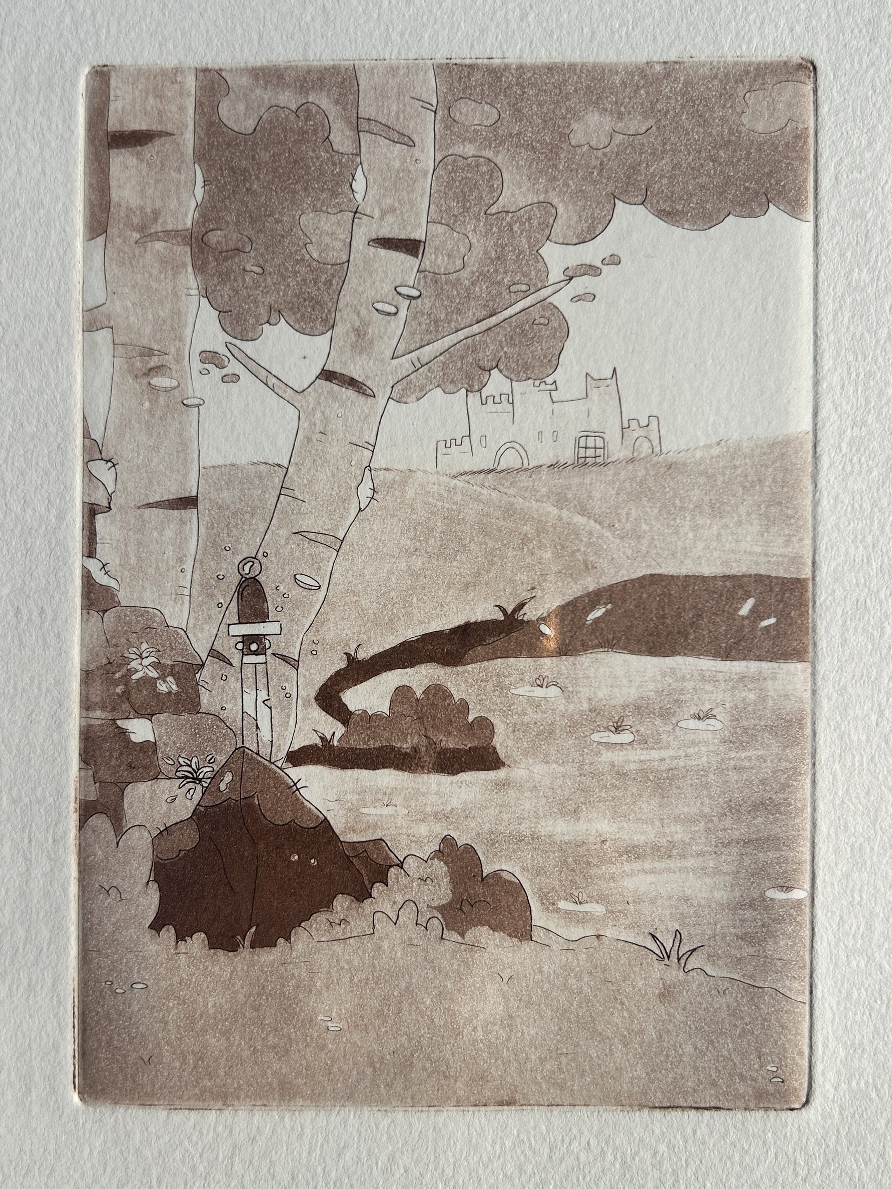 Triptyque chevaliers - Gravure