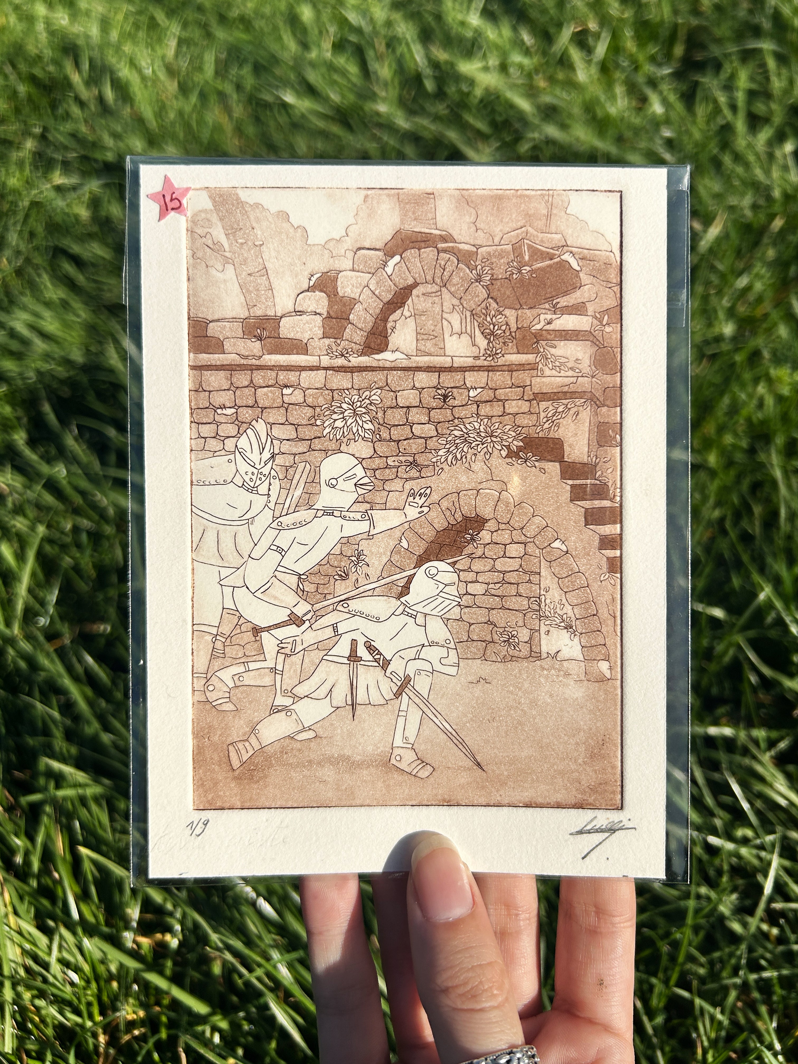 Aquatinte médievale - Gravure