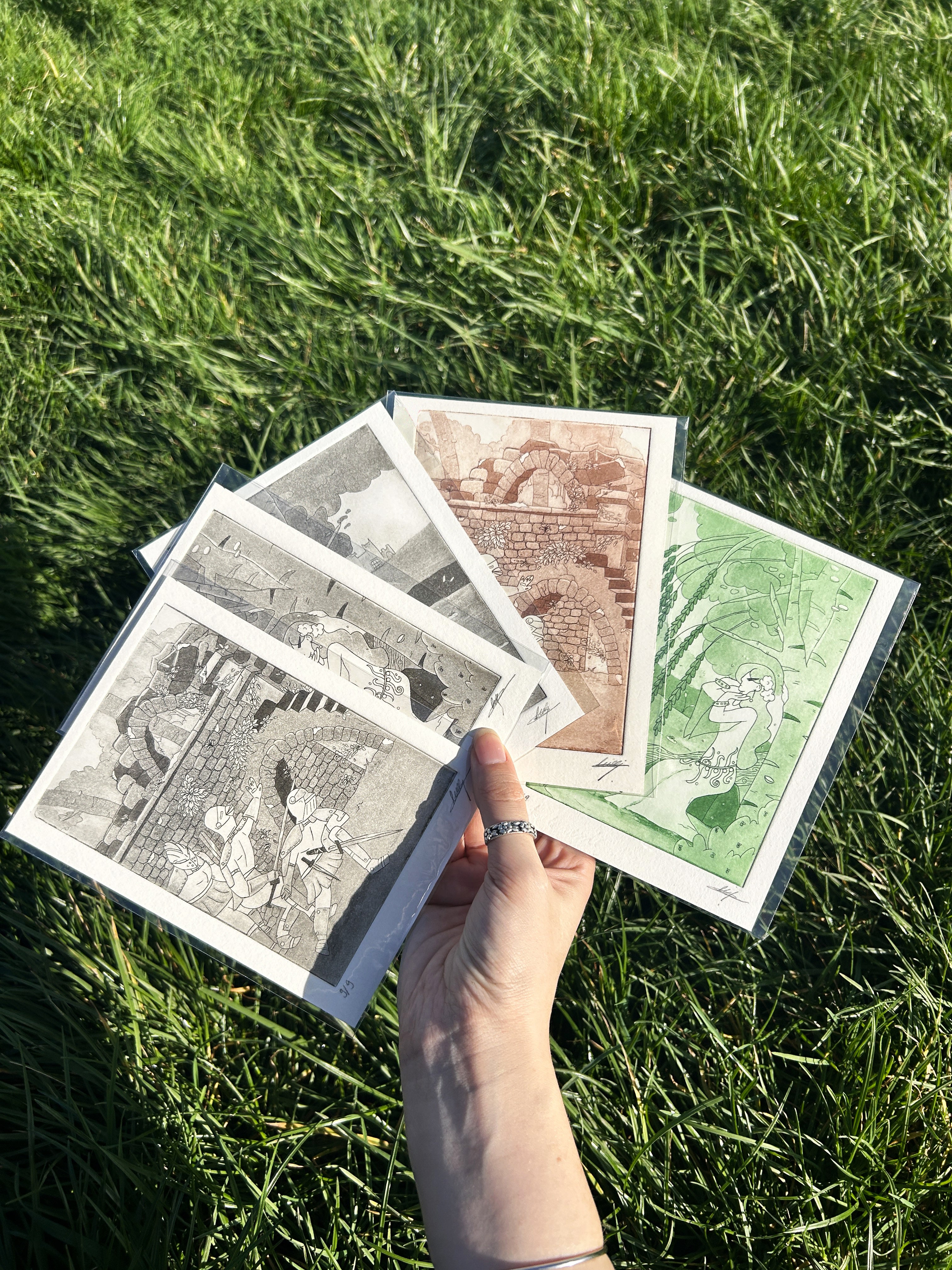 Aquatinte médievale - Gravure